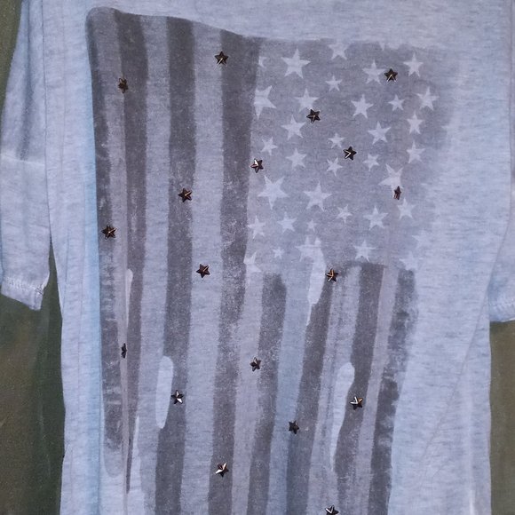Blue American Flag T Shirt - Picture 2 of 5